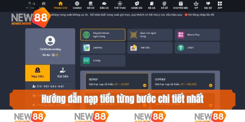 Hướng dẫn nạp tiền từng bước chi tiết nhất